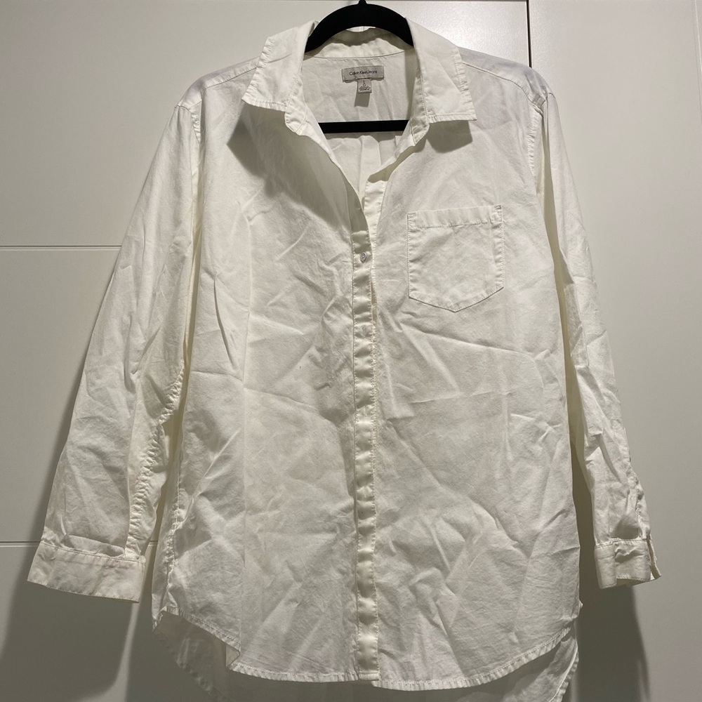 Off White Button Down Dress Shirt